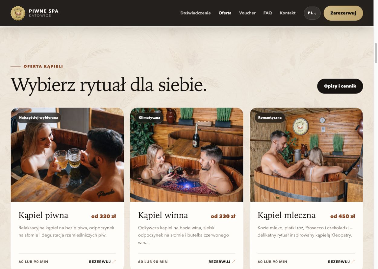 Piwne SPA — Oferta, która pokazuje doświadczenie